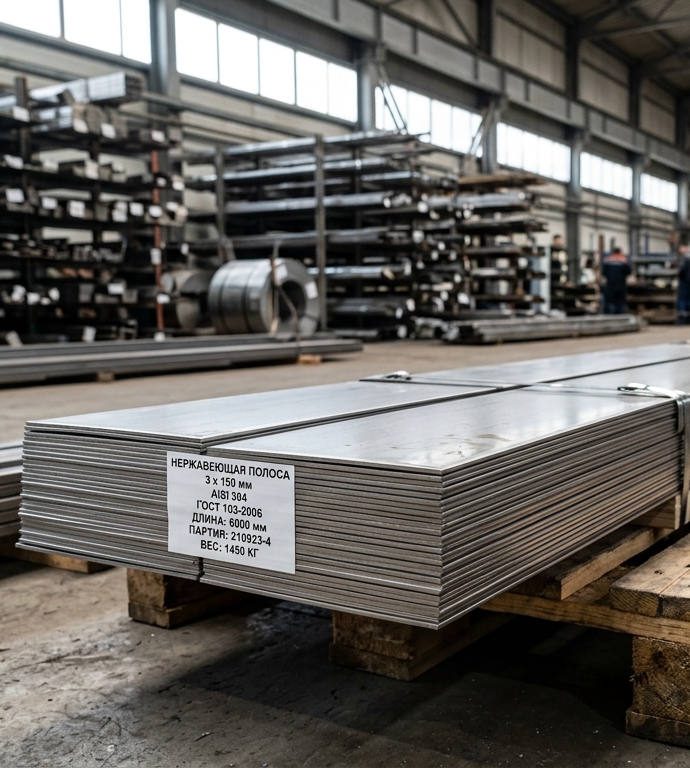 Нержавеющая полоса 3х150 AISI 304